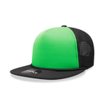 Decky 222 Neon Flat Bill Trucker Cap, 5-Panel Foam Hat