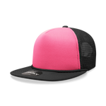 Decky 222 Neon Flat Bill Trucker Cap, 5-Panel Foam Hat