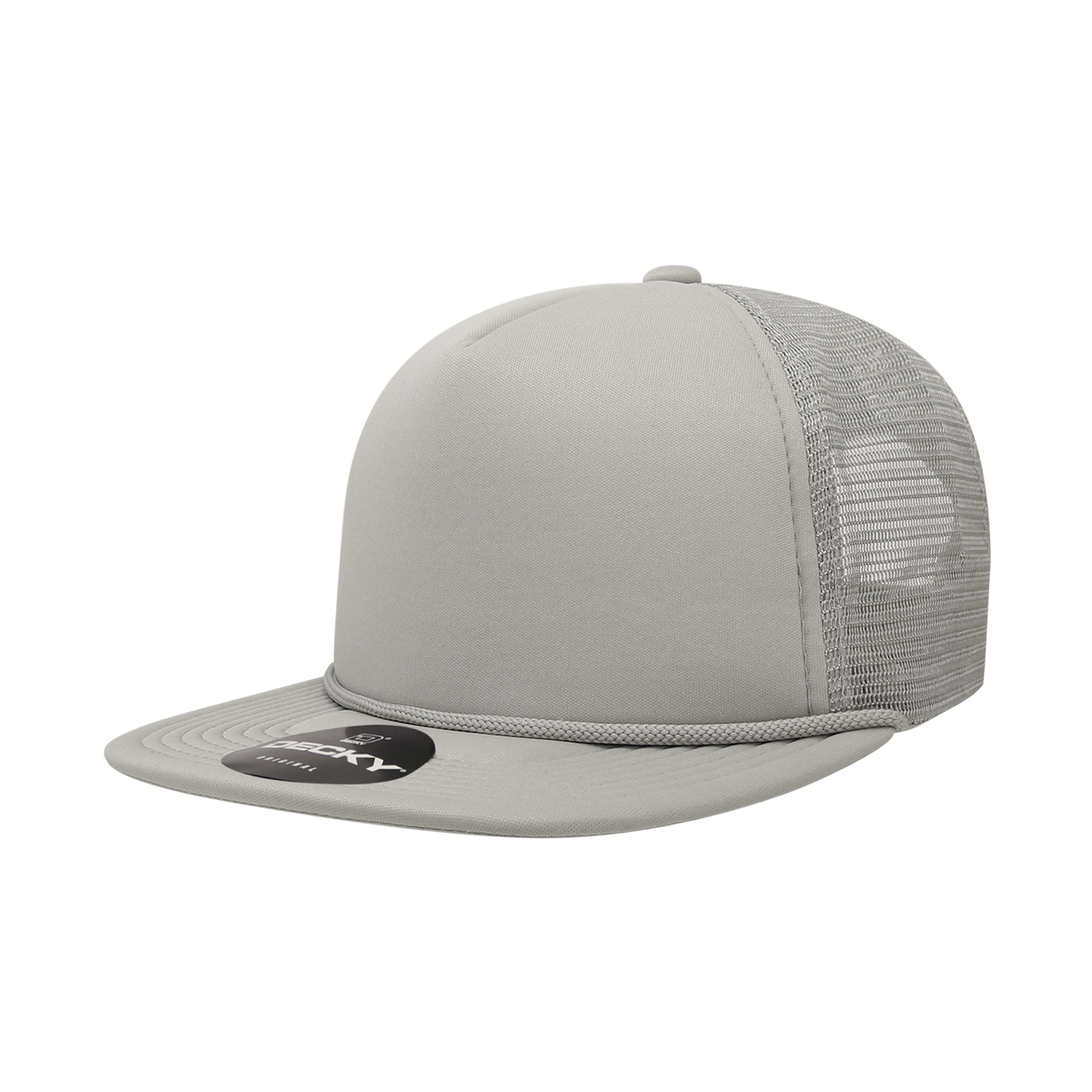 Decky 223 - Blank Solid Color, Flat Bill Foam Trucker Hat – The