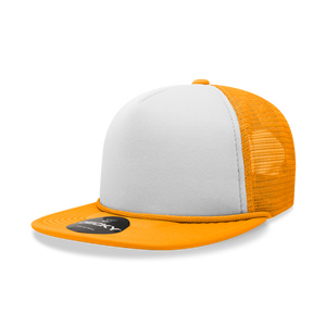 Decky 224 Blank 2-Tone Flat Bill Foam Trucker Hat -