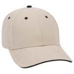 Otto 6 Panel Low Pro Baseball Cap, Brushed Cotton Twill Sandwich Visor Hat - 23-370
