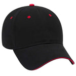 Otto 6 Panel Low Profile Baseball Cap, Brushed Cotton Twill Sandwich Visor Hat - 23-430