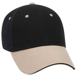 Otto 6 Panel Low Profile Baseball Cap, Brushed Cotton Twill Sandwich Visor Hat - 23-430
