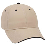 Otto 6 Panel Low Profile Baseball Cap, Brushed Cotton Twill Sandwich Visor Hat - 23-430