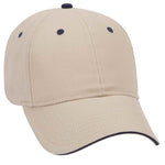 Otto 6 Panel Low Profile Baseball Cap, Brushed Cotton Twill Sandwich Visor Hat - 23-430