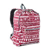 Everest Backpack Book Bag - Back to School Basics - Fun Patterns & Prints Burgundy/White Ethnic