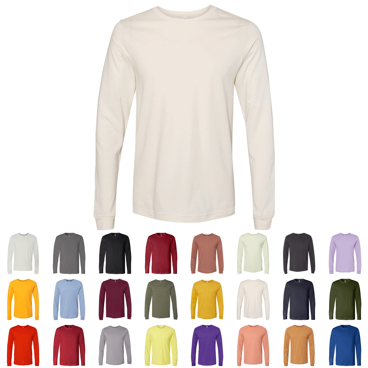 White Adult Long Sleeve Tshirt 64400 - TSHIRTKING