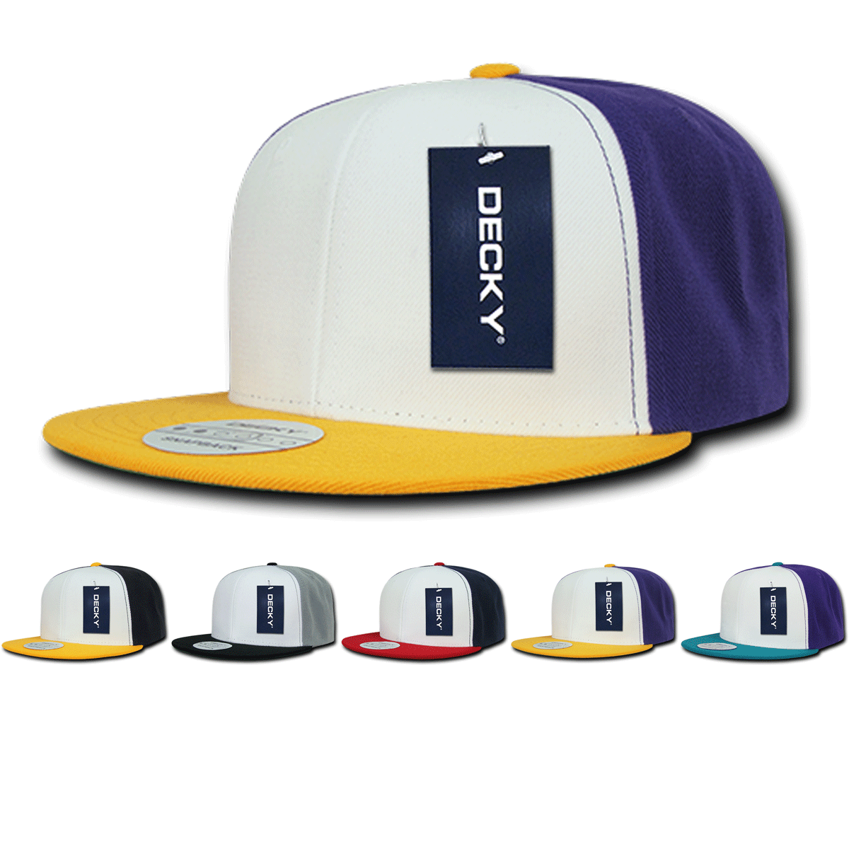 Decky Men's Gold Metallic Fitted Flat Bill Baseball Cap - Solid Blank Plain Hat