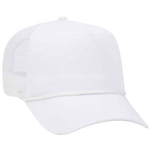 Otto 5 Panel Mid Pro Mesh Back Trucker Hat, Cotton Blend Twill Rope Cap - 39-071 -