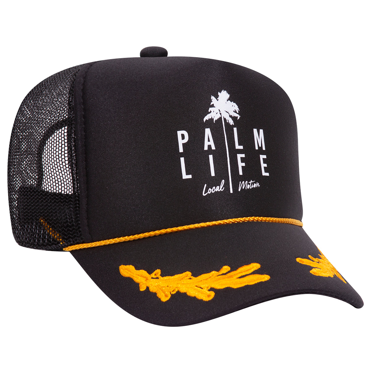 NWT OTTO Yellow and Black Trucker Hat with Snapback Closure Hipster Creamy Embroidery Snapback Otto Cap – GalleryCreamy main image 3