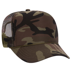 Otto 49-158 5-Panel High Crown Foam Trucker Hat - Camo -