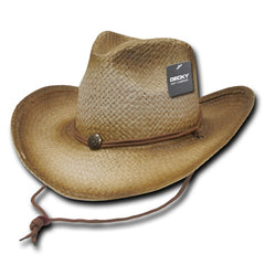 Paper Straw Woven Cowboy Hat - Decky 525 -