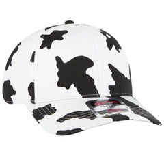 Otto 6 Panel Mid Profile Baseball Cap, Cow Pattern Cotton Blend Hat - 56-057 -