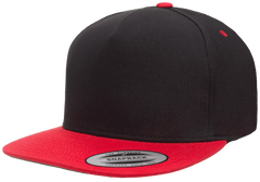 Yupoong 6007T 5-Panel Cotton Twill Snapback Hat, Flat Bill Cap - YP Classics® -