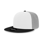 Decky 355/6020 Blank 3-Tone Snapback Hat Flat Bill
