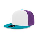 Decky 355/6020 Blank 3-Tone Snapback Hat Flat Bill