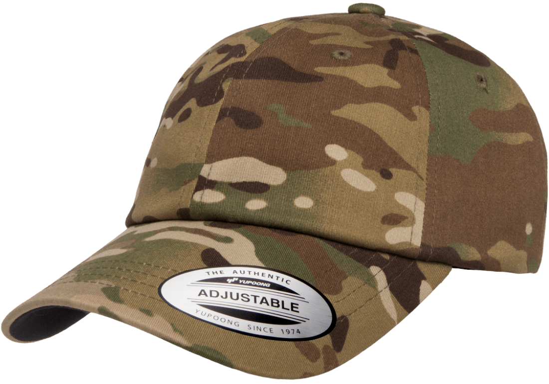 6245MC Yupoong - MultiCam Relaxed Park Dad – Cap, Hat The Camo Camouflage Clas YP Wholesale