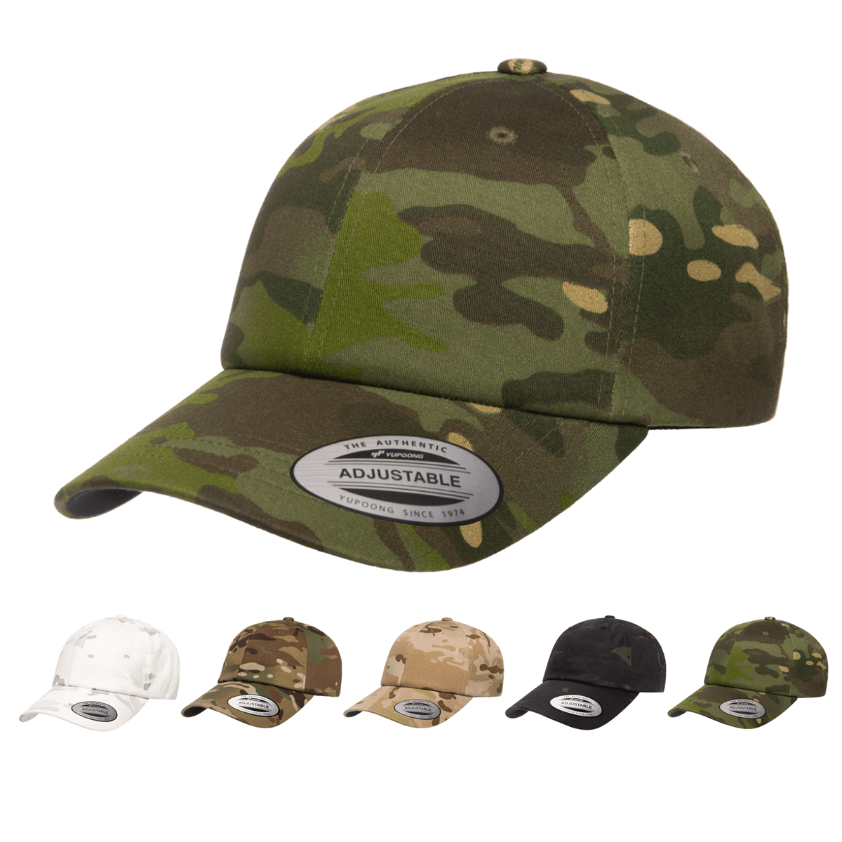 The Yupoong YP - Camo Cap, – MultiCam Dad Clas Wholesale 6245MC Relaxed Park Camouflage Hat