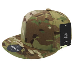 Decky 6302 - MultiCam Snapback Hat, Camo Flat Bill Cap -