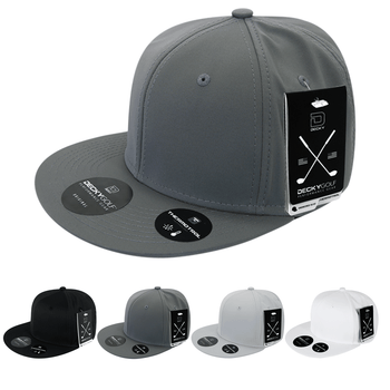 Sleek H20 Snapback Hat, Flat Bill - Golf & Sports Cap - Decky 6403