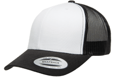 Yupoong 6606W Retro Trucker Hat, Baseball Cap with Mesh Back, White Front - YP Classics® -