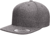 Yupoong 6689 Melton Wool Snapback Hat, Flat Bill Cap