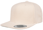 Yupoong 6689 Melton Wool Snapback Hat, Flat Bill Cap