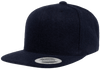 Yupoong 6689 Melton Wool Snapback Hat, Flat Bill Cap