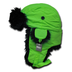 Decky 778 - Neon Aviator Hat, Faux Fur Trapper Hat, Bomber Hat -