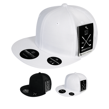 Screen Fabric Classic Snapback Hat, Flat Bill - Golf & Sports Cap - Decky 8103