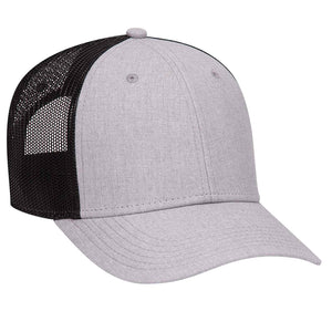 OTTO CAP 6 Panel Low Profile Mesh Back Trucker Hat, Cotton Blend Twill - 83-1239 -