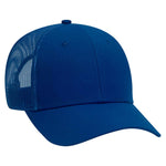 Otto 6 Panel Low Pro Mesh Back Trucker Hat, Cotton Canvas Cap - 83-1273