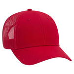 Otto 6 Panel Low Pro Mesh Back Trucker Hat, Cotton Canvas Cap - 83-1273