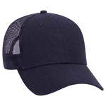 Otto 6 Panel Low Pro Mesh Back Trucker Hat, Cotton Canvas Cap - 83-1273