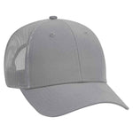 Otto 6 Panel Low Pro Mesh Back Trucker Hat, Cotton Canvas Cap - 83-1273