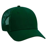 Otto 6 Panel Low Pro Mesh Back Trucker Hat, Cotton Canvas Cap - 83-1273