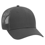Otto 6 Panel Low Pro Mesh Back Trucker Hat, Cotton Canvas Cap - 83-1273