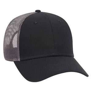 Otto 6 Panel Low Pro Mesh Back Trucker Hat, Cotton Canvas Cap - 83-1273 -