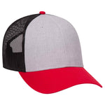 Otto 6 Panel Low Pro Mesh Back Trucker Hat, Heather Blend Cap - 83-1300
