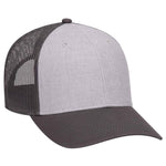Otto 6 Panel Low Pro Mesh Back Trucker Hat, Heather Blend Cap - 83-1300