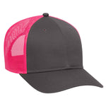 Otto 6 Panel Low Pro Mesh Back Trucker Hat, Cotton Blend Twill Cap - 83-473