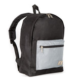 Everest Backpack Book Bag - Back to School Basic Color Block Style Black/Gray