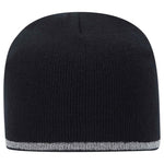Otto 9 Inch Classic Knit Beanie w/ Reflective Stripe, Acrylic Knit Cap - 91-1237