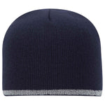 Otto 9 Inch Classic Knit Beanie w/ Reflective Stripe, Acrylic Knit Cap - 91-1237