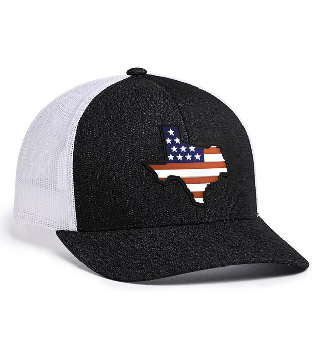 Heathered Gray and White American Flag Duck Hat