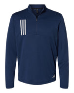 Adidas A482 3-Stripes Double Knit Quarter-Zip Pullover