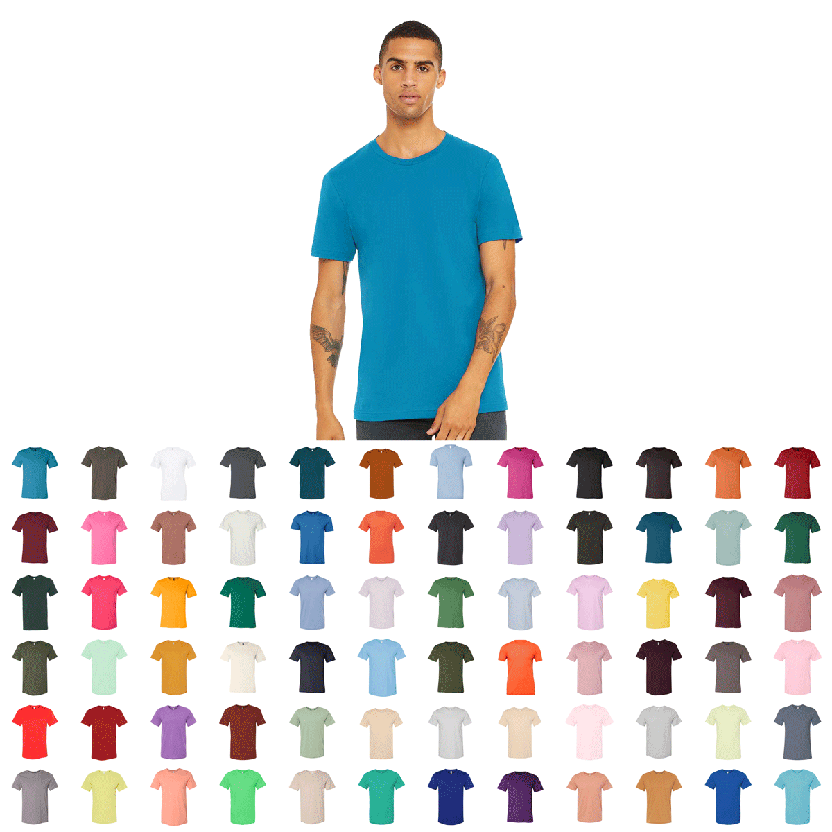 Bella Canvas Unisex Jersey 3001cvc Color Chart Bella And Canvas