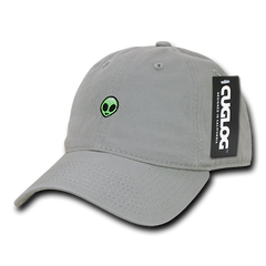 Alien UFO Baseball Cap Dad Hat, 100% Cotton, Grey -