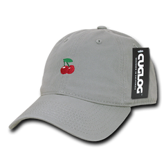 Cherry Cherries Baseball Cap Dad Hat, Grey -