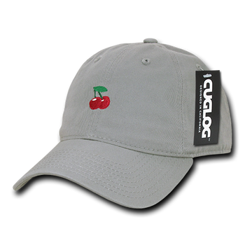 Cherry Cherries Baseball Cap Dad Hat, Grey
